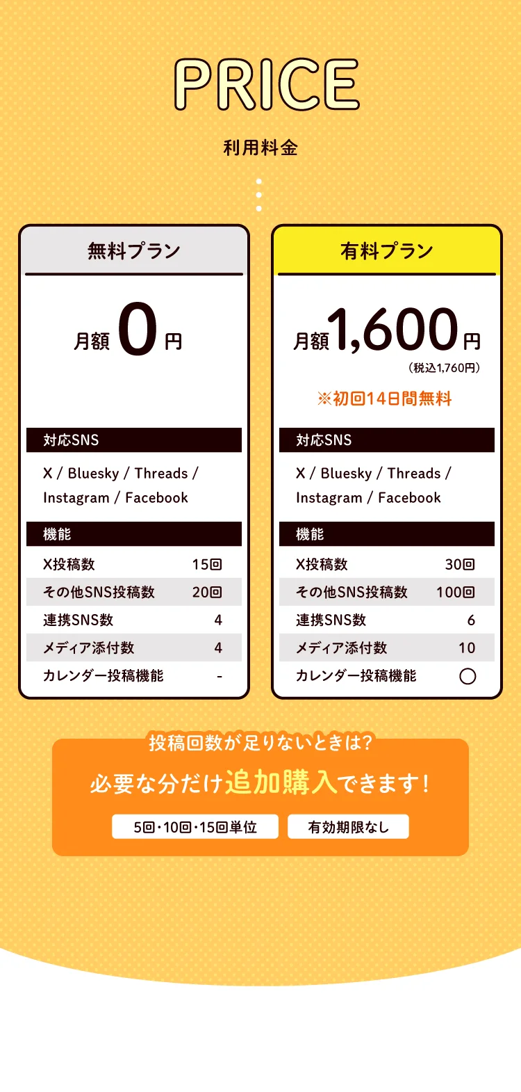 利用料金プラン